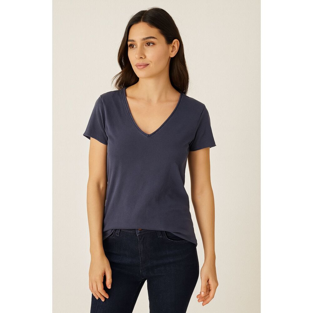 Michael Stars Navy Blue V-Neck Cotton T-Shirt – Size XS (New With Tag)